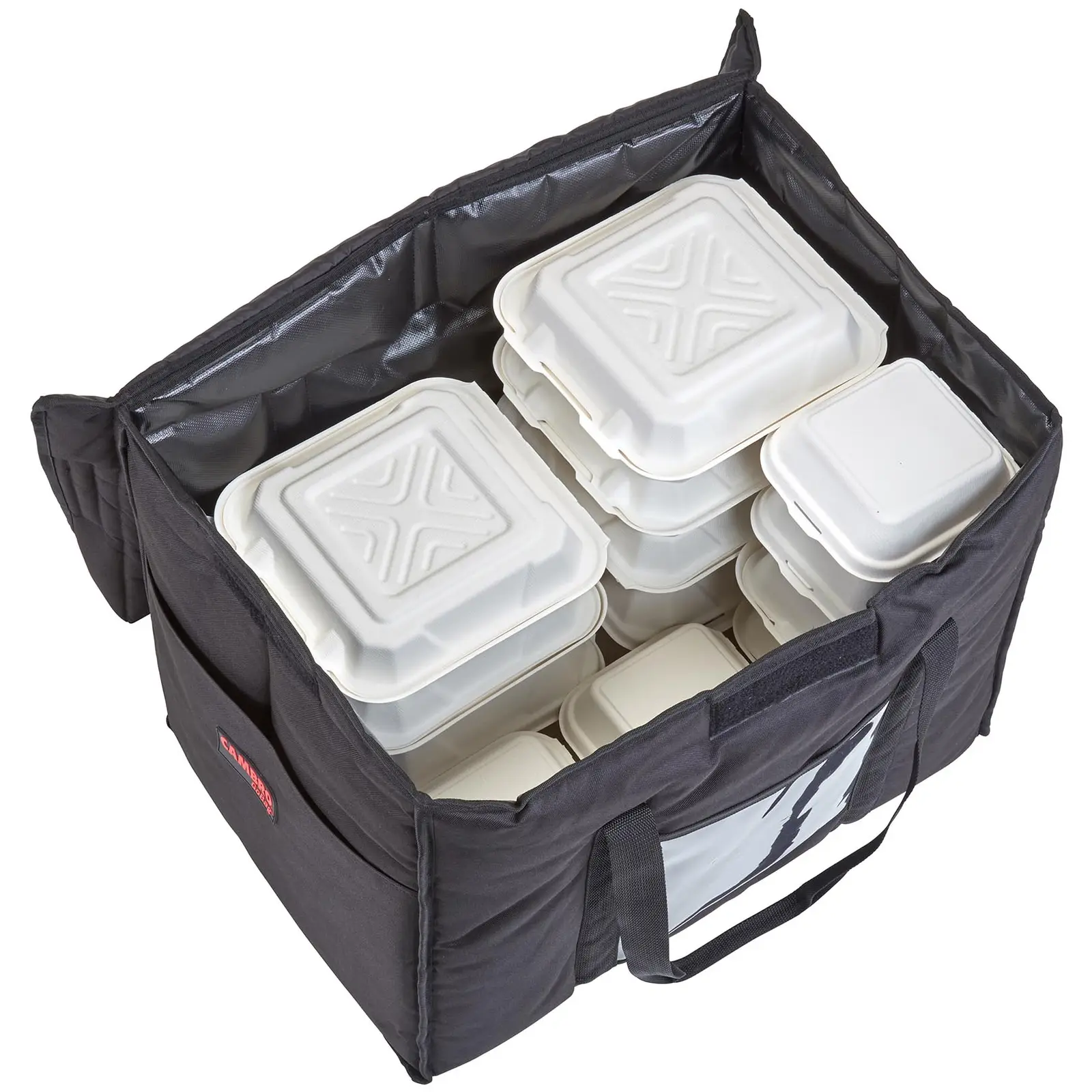 Чанта за доставка на храна - 53.5 x 35.5 x 43 см - черен - сгъваема