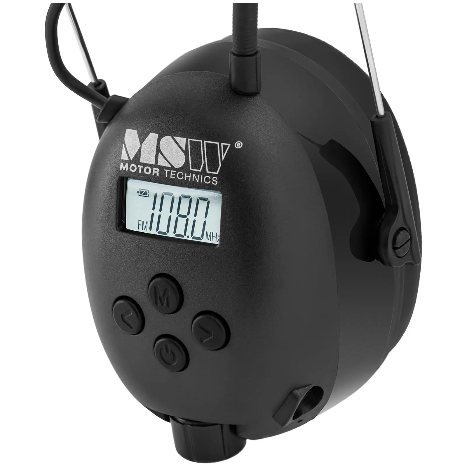 Bluetooth шумопотискащи слушалки - микрофон - LCD дисплей - акумулаторна батерия - черни