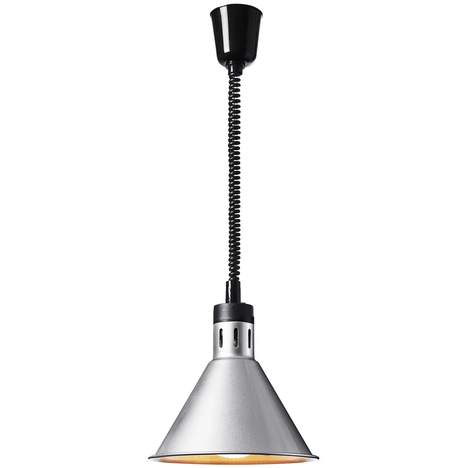 Нагревателна лампа - сребърна - 27,5 x 27,5 x 31 см - Royal Catering - стомана - регулируема височина