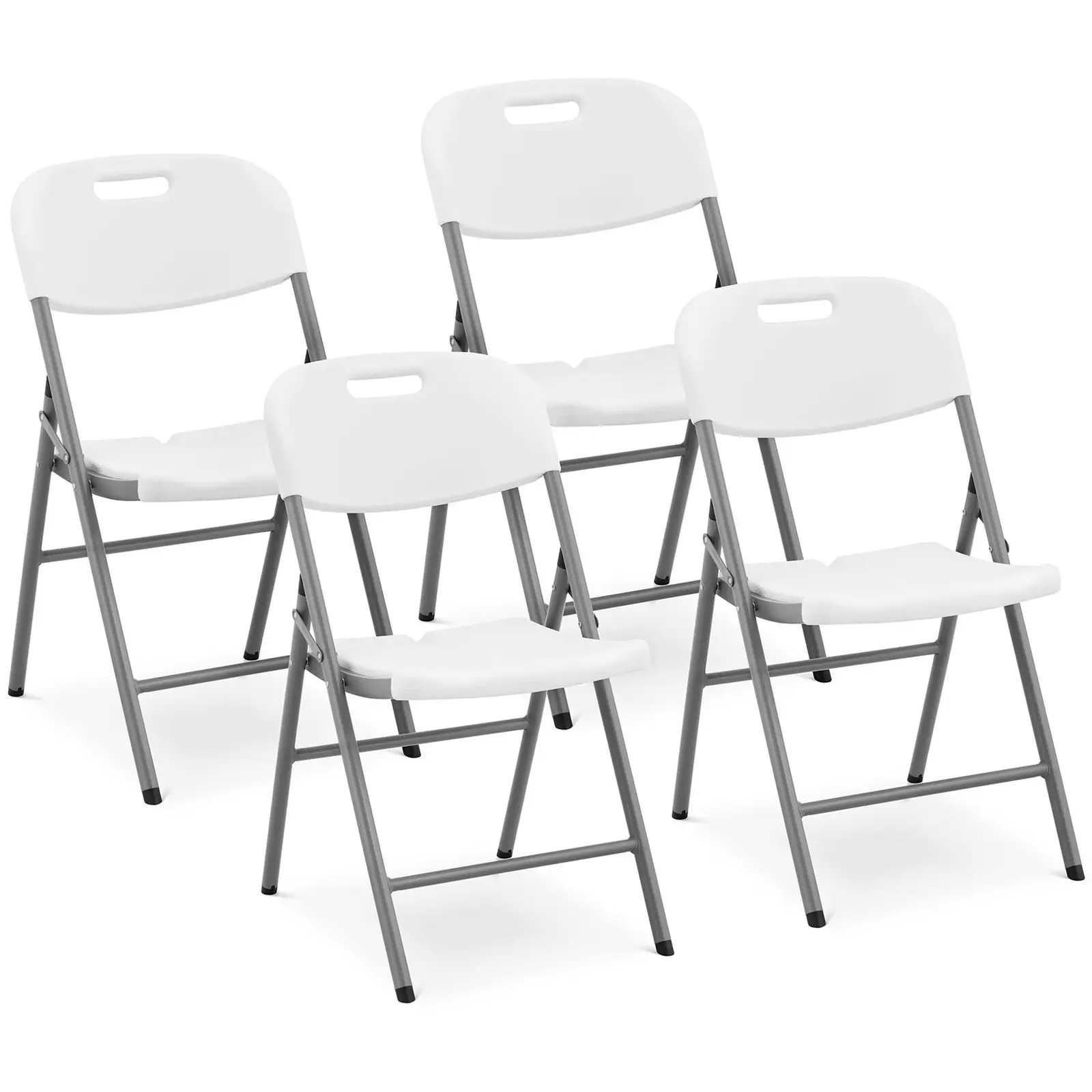Сгъваеми столове - комплект от 4 - Royal Catering - 180 kg - площ за сядане: 40 x 38 cm - бял