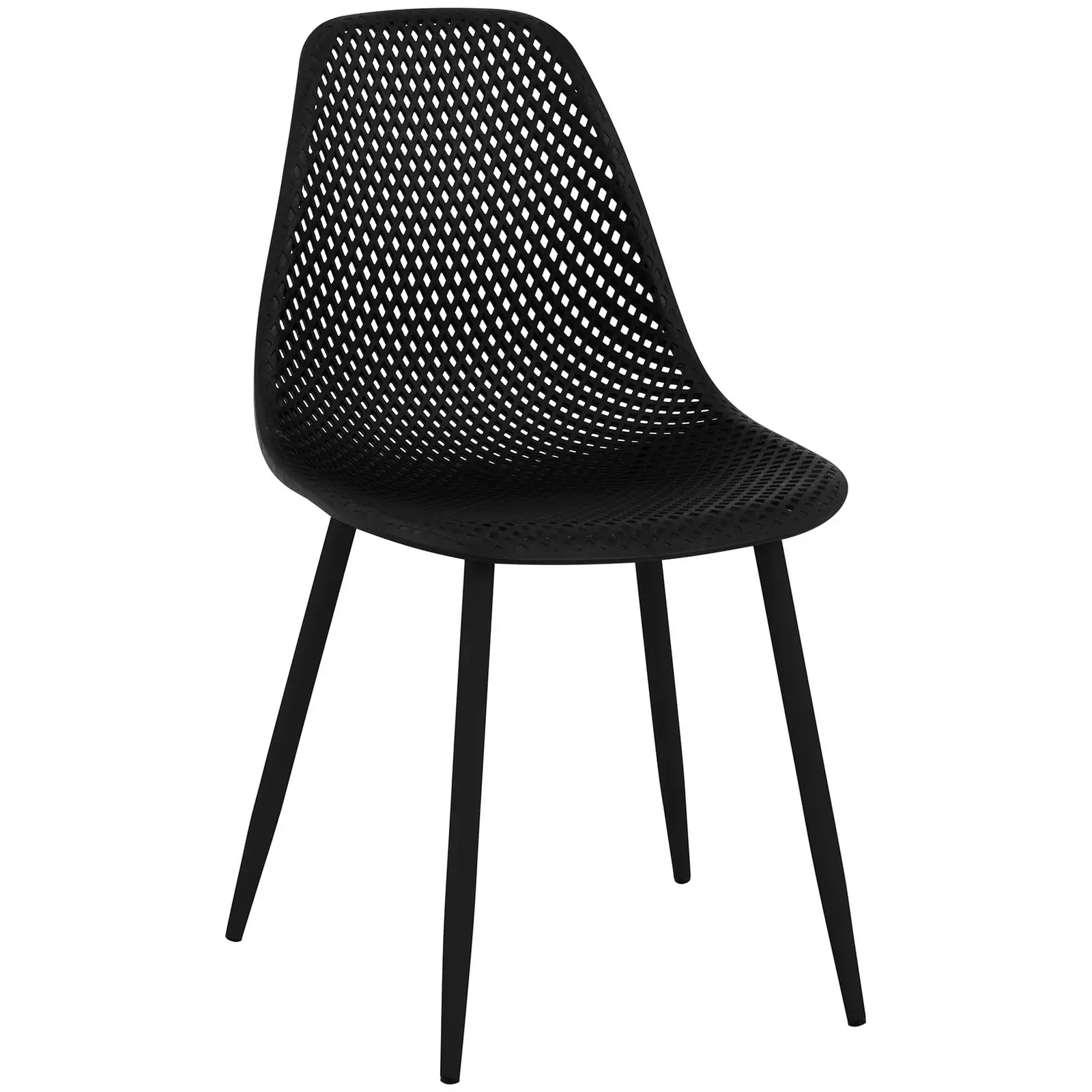 Стол - комплект от 4 броя - до 150 кг - седалка 52 x 46,5 см - черен