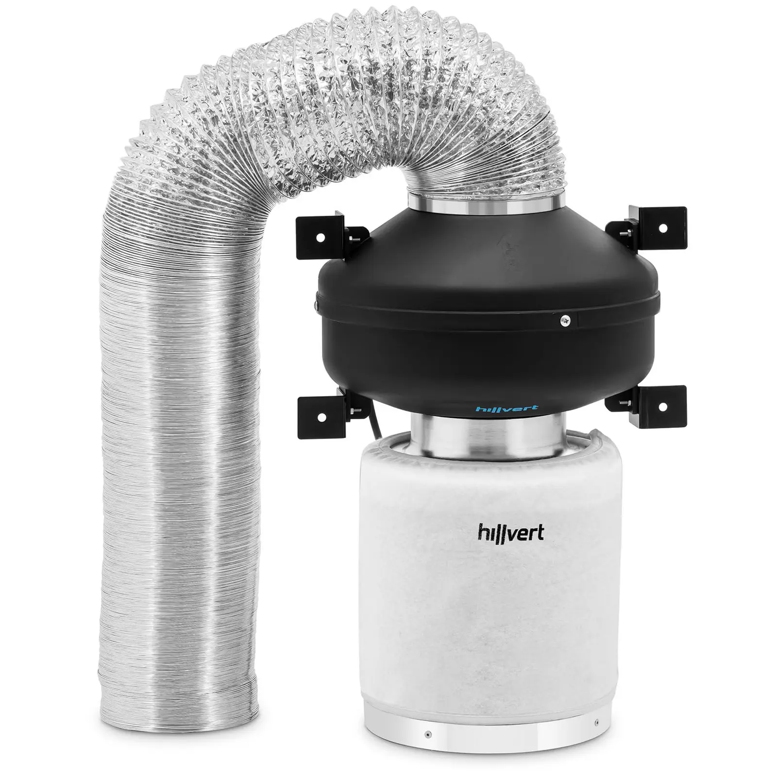 Комплект въздушни филтри - филтър с активен въглен / тръбен вентилатор / маркуч за изхвърляне на въздух - 382,2 м³/ч - изход Ø 125 мм