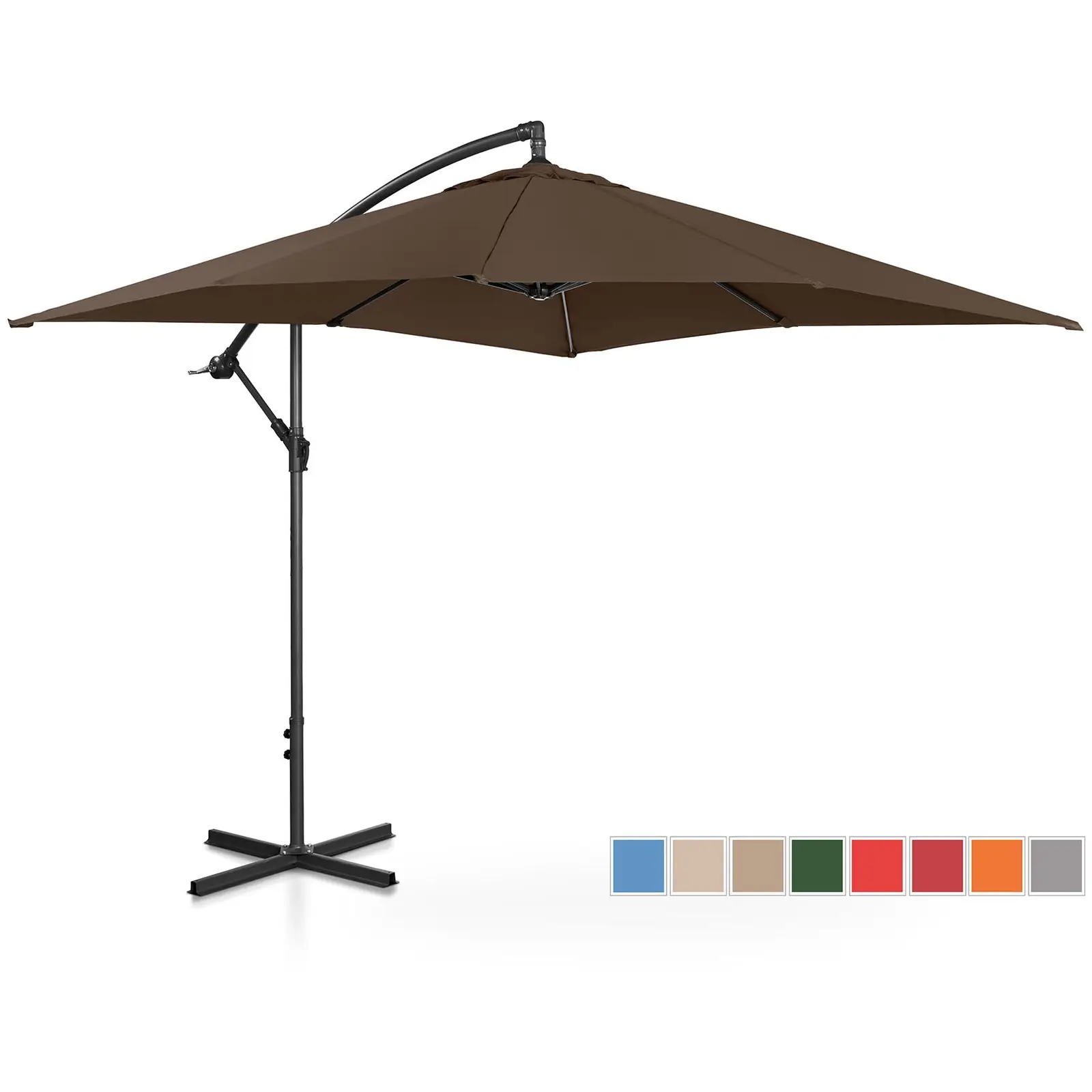 Градински чадър - Кафяв - квадратен - 250 х 250 см - накланящ се