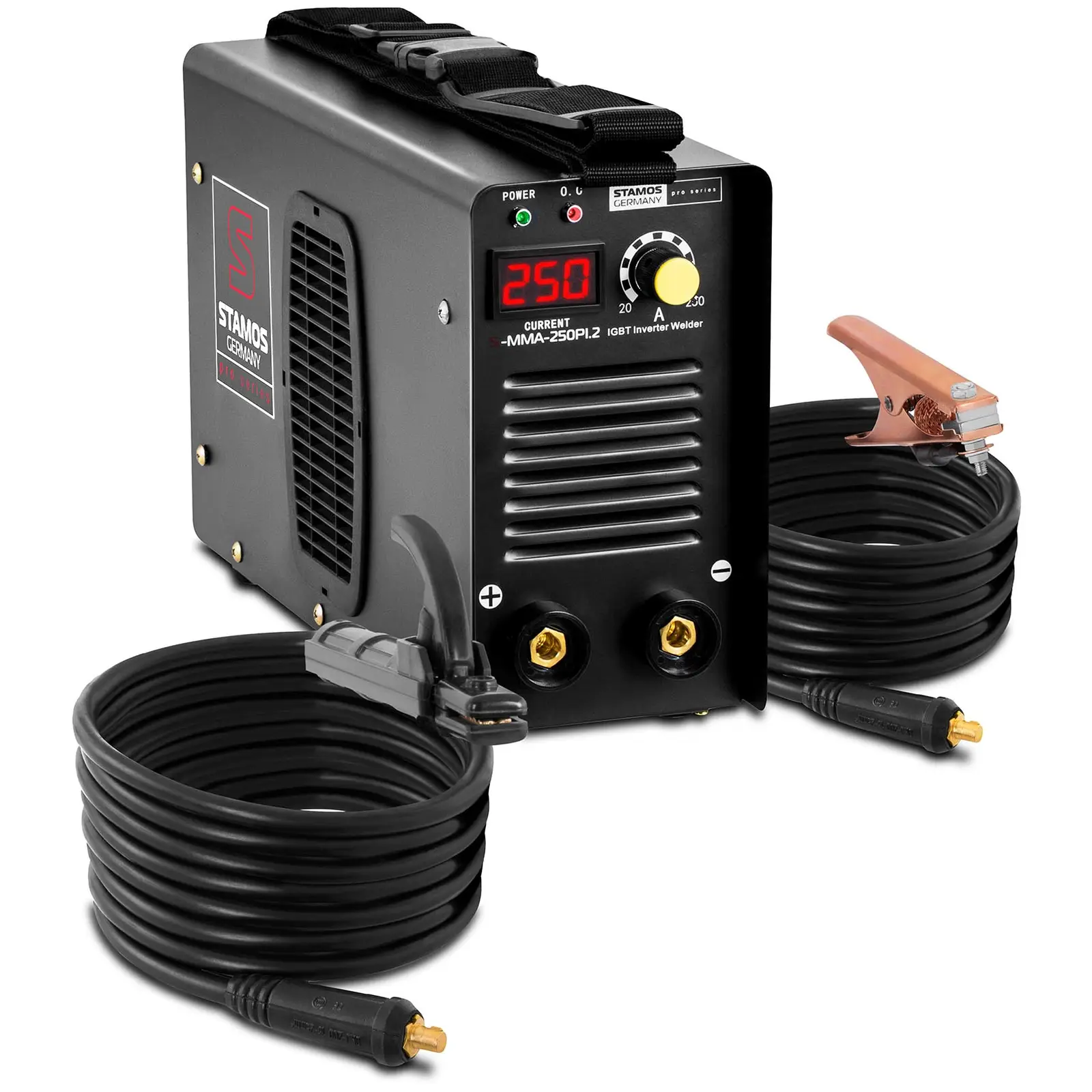 Електрозаварчик - 250 A - 8 m кабел - Hot Start - PRO